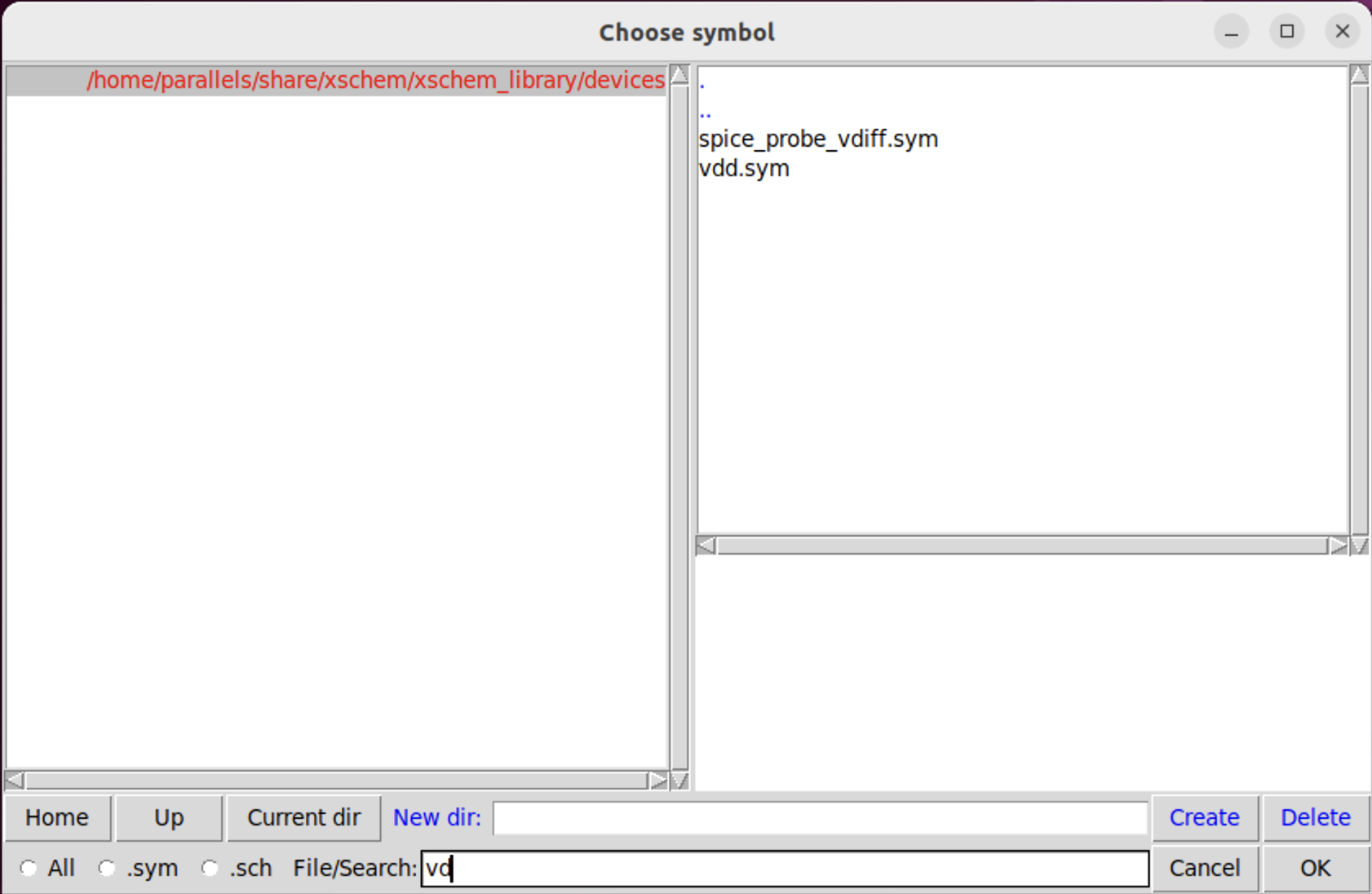 Import VDD symbol in to schematic