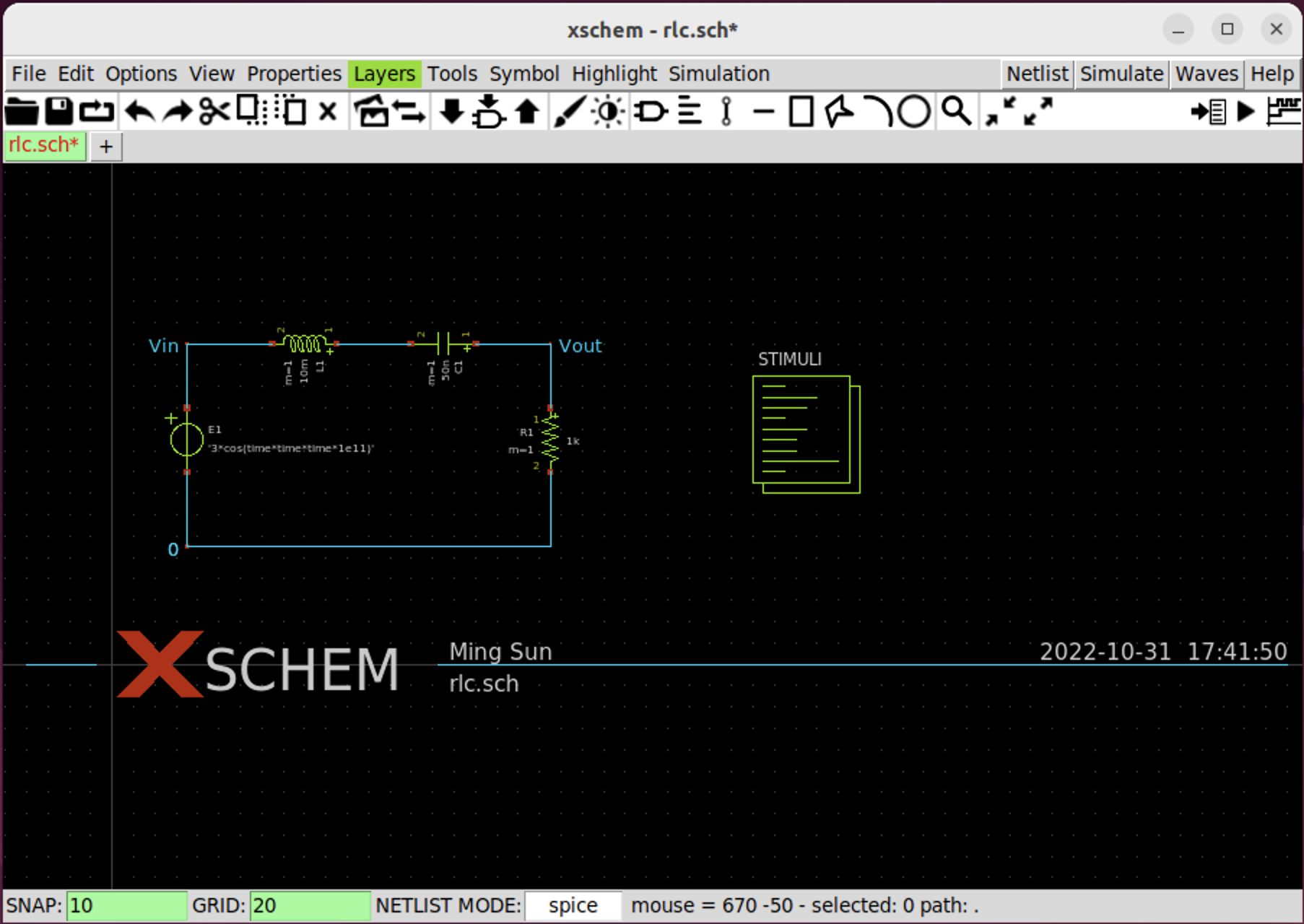 Completed schematic