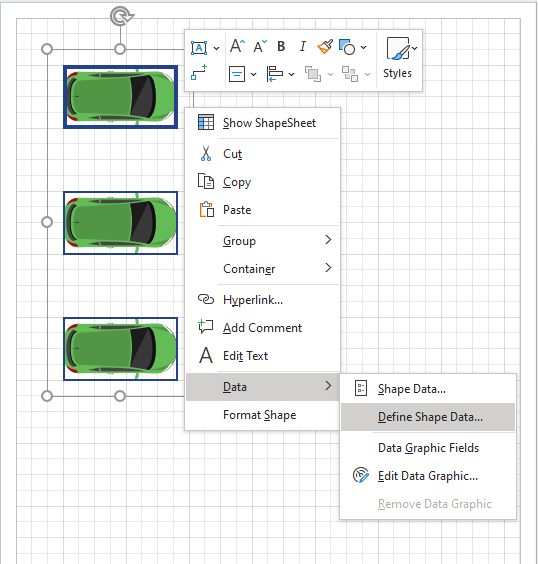 Define shape data