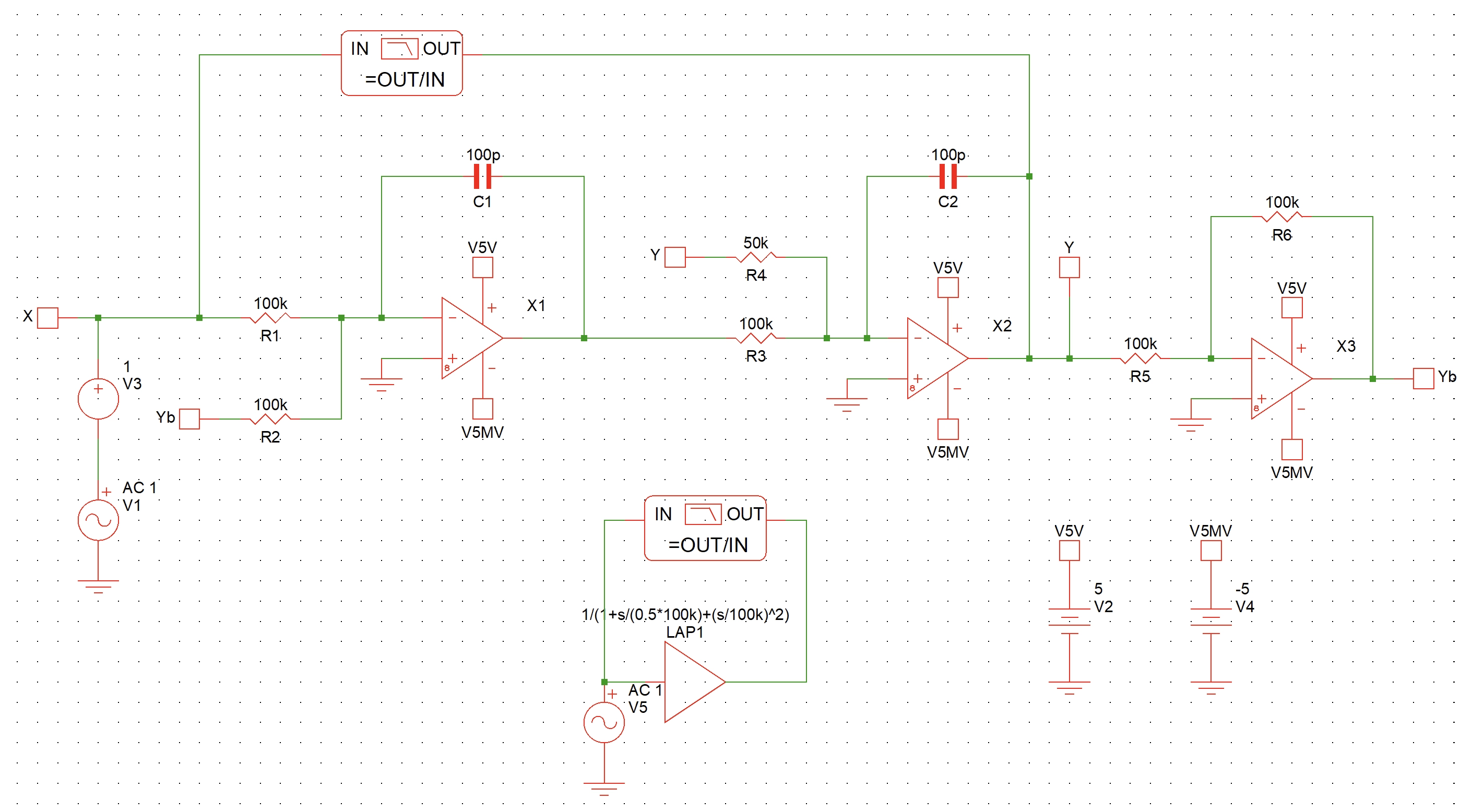 Verification of the actual filter implementation in SIMetrix