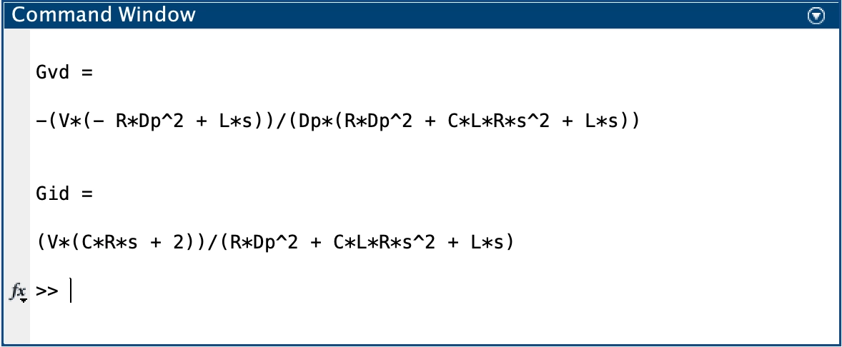 Gvd derived result from Matlab