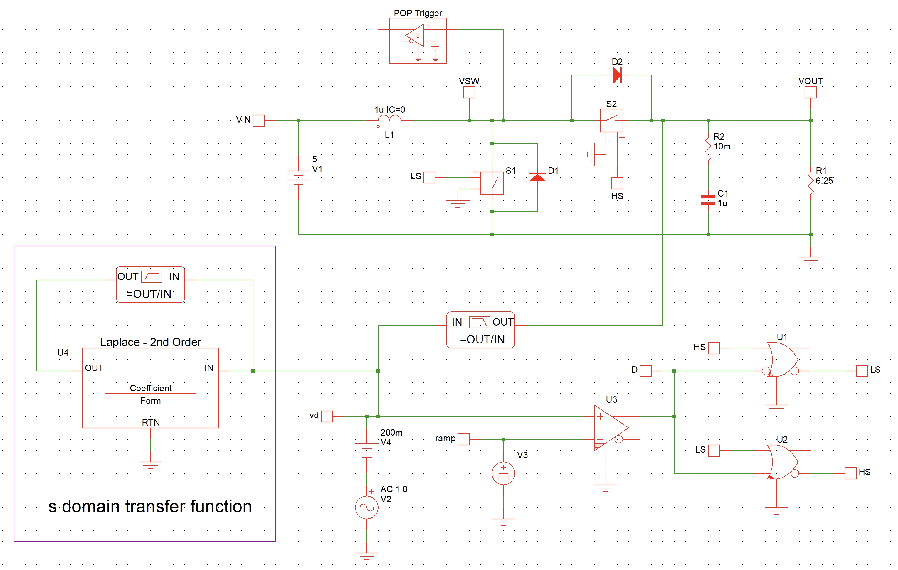 Open-loop Boost converter model for Gvd simulation