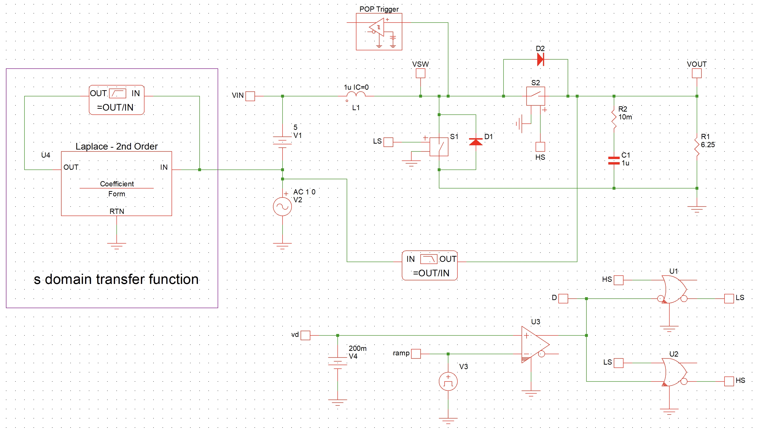Open-loop Boost converter model for Gvg simulation