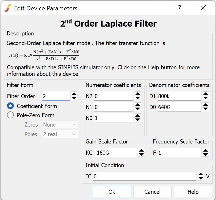 2nd-order Laplace Transfer Function block property