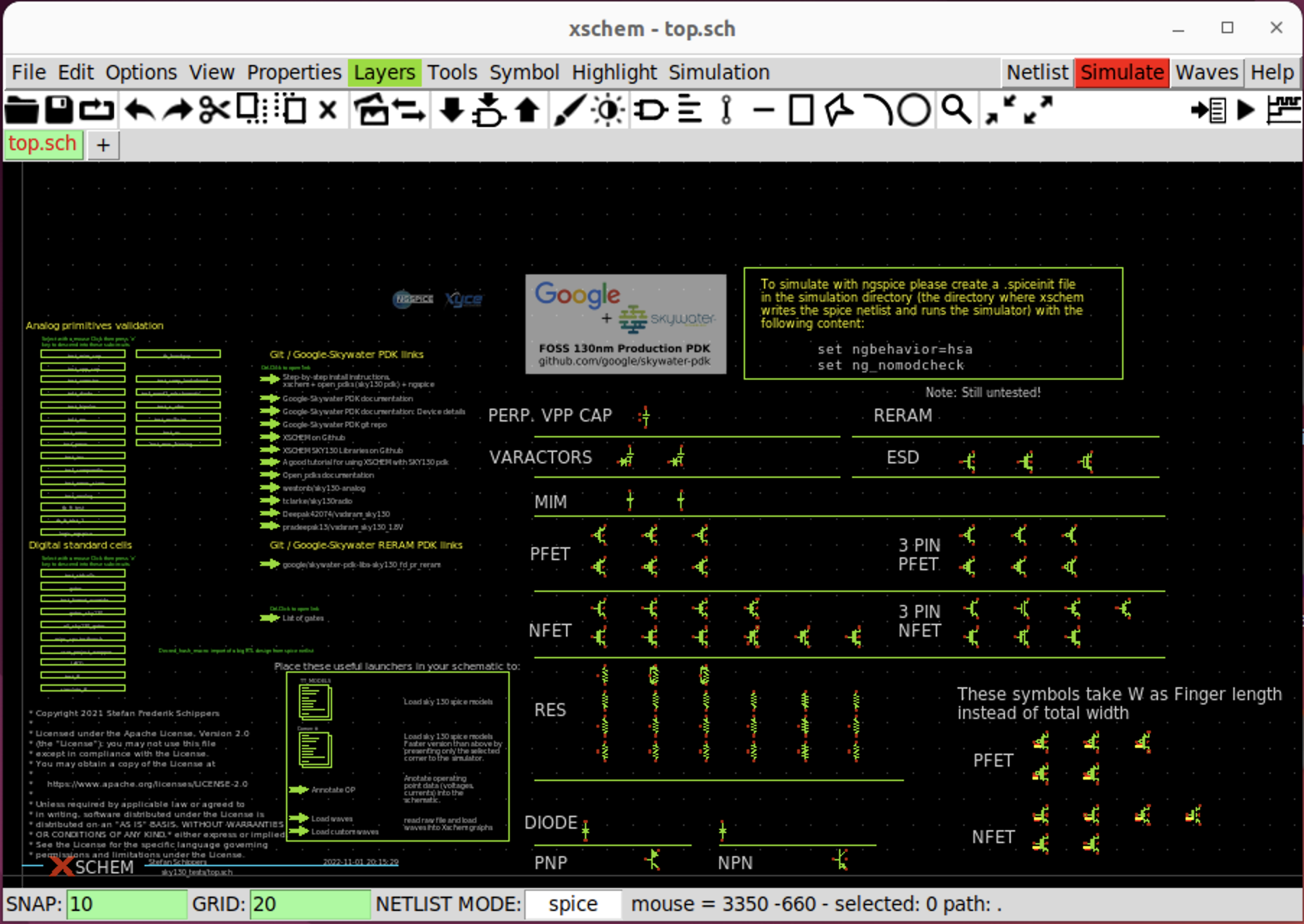 Xschem startup screen