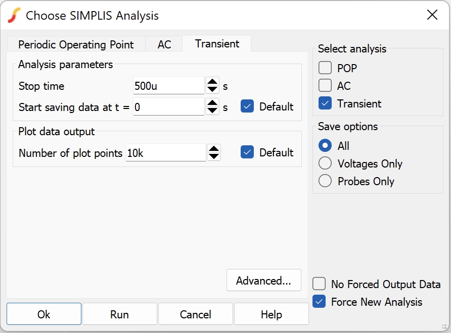 Step 15 - save all transient waveforms in the simulation settings