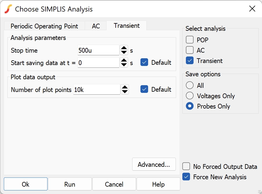 Step 9 - setting up Transient simulation