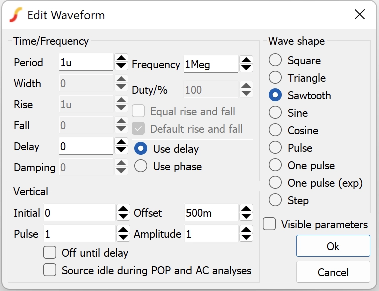 Waveform generator properties