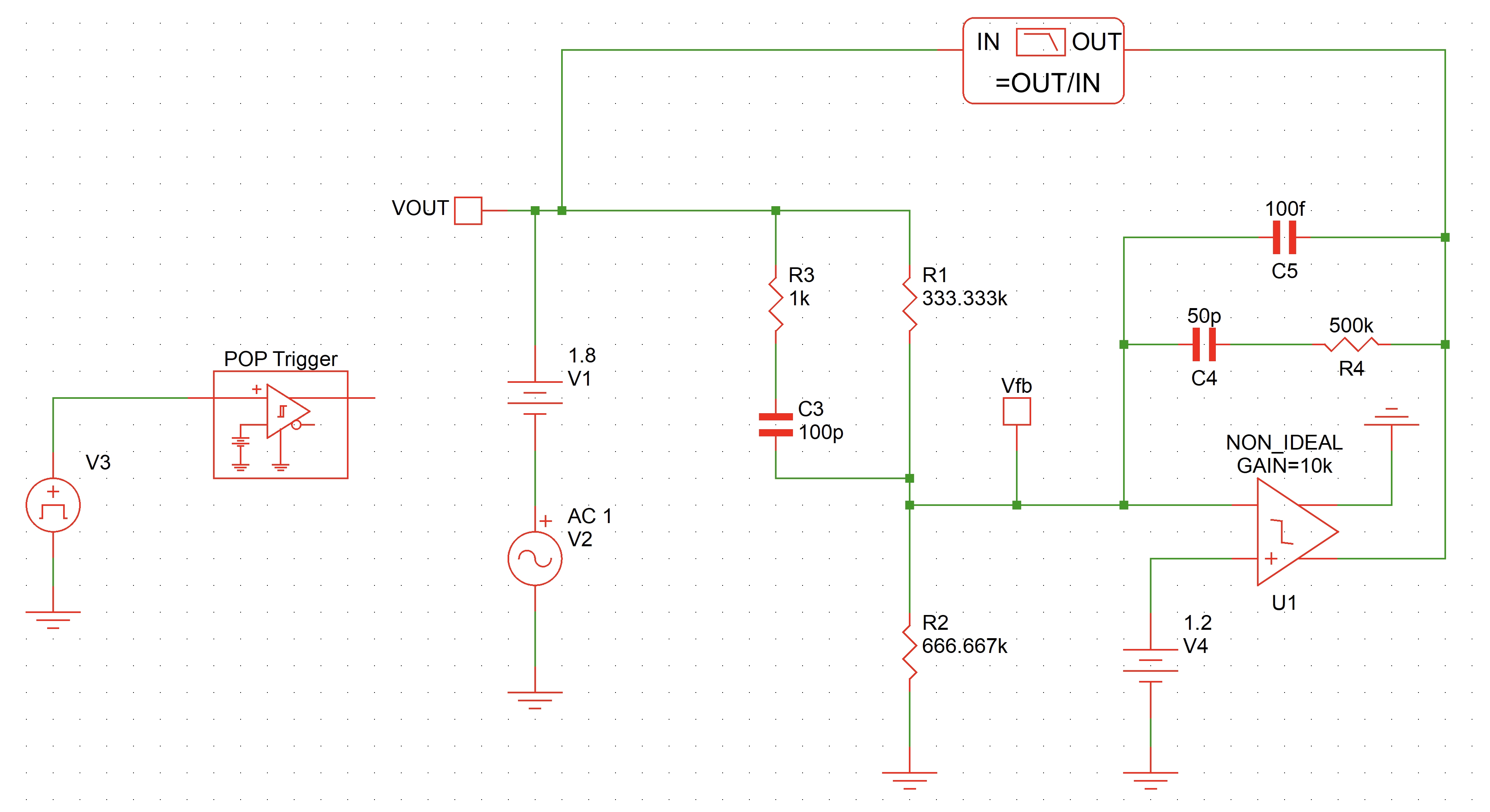 Simplis test bench for Opamp based Type-III compensator