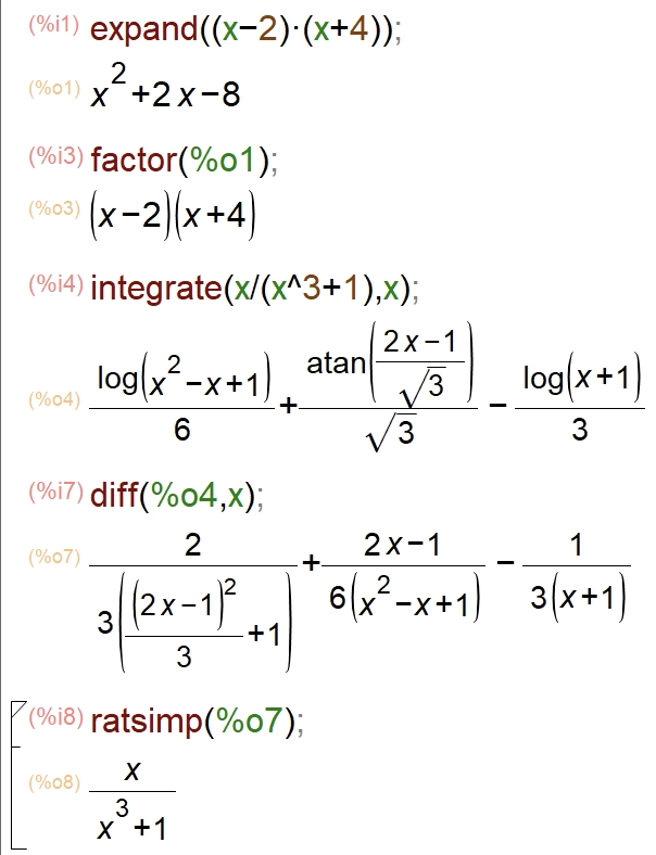 Symbolic functions in wxMaxima